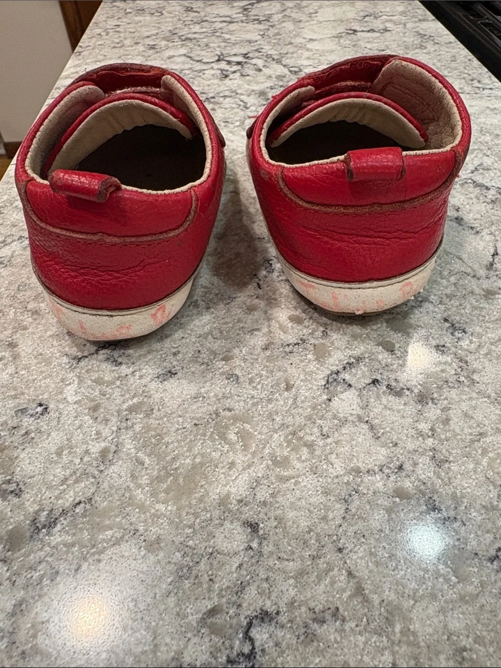 Red Baby Toddler Walker Leather Low Top Barefoot Sneaker Shoe - Little Love Bug